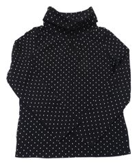 Černé puntíkované triko s rolákem H&M