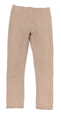 Světlerůžové legíny s knoflíky a krajkou Nutmeg