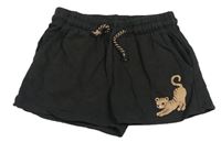 Tmavošedé teplákové kraťasy se šelmou H&M