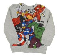 Šedá melírovaná mikina s Avengers George