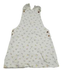 Smetanové riflové šaty s kytičkami F&F