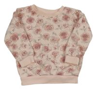 Světlerůžová mikina s růžemi PRIMARK