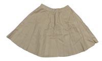 Béžová plisovaná koženková kolová sukně cuties