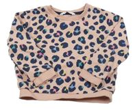 Pudrovo-tmavomodro-barevná vzorovaná mikina M&S