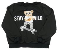 Černá mikina s medvídkem SHEIN