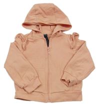 Skořicová propínací mikina s volánky a kapucí Cynthia Rowley