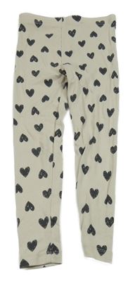 Smetanové žebrované legíny se srdíčky George