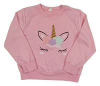 Růžová mikina s jednorožcem SHEIN