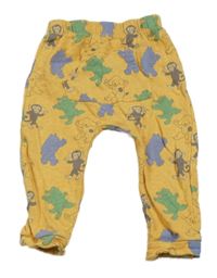 Světleoranžové melírované turecké tepláky se zvířátky a kapsou George