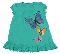 Jadeitová tunika s motýlky Kids
