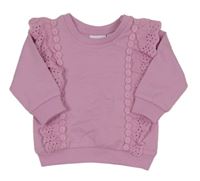 Růžová mikina s volánky s madeirou name it.