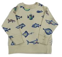 Smetanová mikina s rybami joules