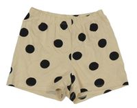 Smetanovo-černé puntíkaté kraťasy PEANUTS
