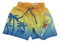 Modro-žluto-oranžové plážové kraťasy se SpongeBobem H&M