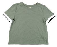 Khaki crop tričko H&M