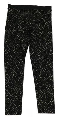 Černo-zlaté puntíkaté legíny Next