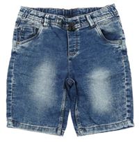 Modré plísňové teplákové riflové kraťasy POCOPIANO