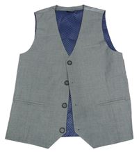 Šedá melírovaná pruhovaná slavnostní vesta Next