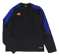 Černo-safírová funkční sportovní mikina Adidas