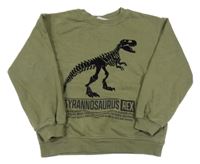 Khaki mikina s kostrou dinosaura H&M
