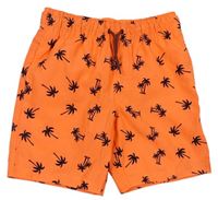 Oranžové plážové kraťasy s palmami Primark
