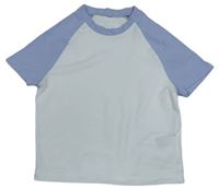 Bílo-světlemodré crop tričko H&M