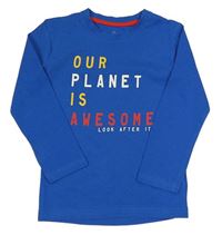 Modré triko s nápisem Mothercare