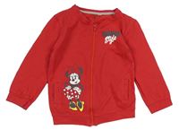 Červená propínací mikina s Minnie Disney