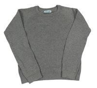 Šedý melírovaný žebrovaný svetr Primark