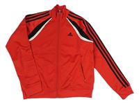 Červená sportovní propínací mikina s logem Adidas