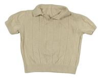 Béžové vzorované pletené polo tričko Matalan