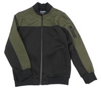 Černá tech fleece propínací mikina s šusťákem Projekts
