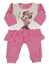 Nové - Bílo-růžový overal s Minnie a puntíky
