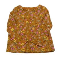 Hnědé květované triko Tu