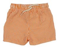 Oranžovo-bílé pruhované šusťákové kraťasy George
