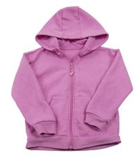 Tmavorůžová propínací mikina s kapucí Dunnes