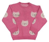 Tmavorůžový svetr s kočkami Nutmeg