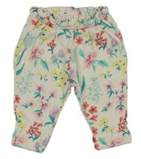 Smetanové květované tepláky GAP