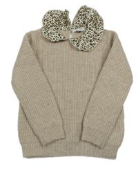 Béžový svetr se vzorovaným límečkem Primark