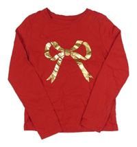 Červené triko s mašlí Primark