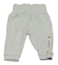 Světlešedé melírované tepláky s nápisem -  Harry Potter