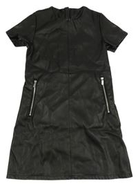 Černé koženkové šaty Primark