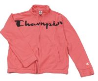 Lososová propínací mikina s nápisem Champion