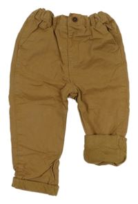 Hnědé plátěné podšité kalhoty Next