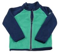 Zeleno-tmavomodrá fleecová propínací mikina Lily & Dan