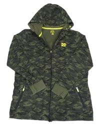 Khaki-černá army propínací mikina s kapucí F&F