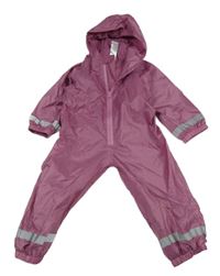 Starorůžová šusťáková voděodolná kombinéza s kapucí Zeeman