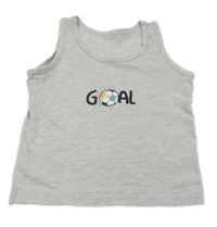 Šedé melírované tílko s nápisem s fotbalovým míčem DeFacto