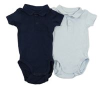 2x polo body - světlemodré + tmavomodré H&M