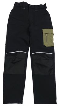 Černo-khaki outdoorové kalhoty s kapsou King Craft